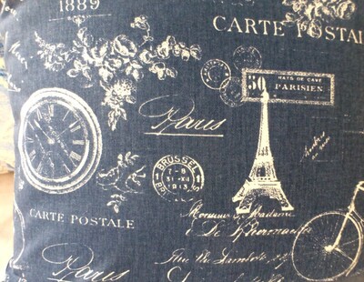 Premier Prints Paris Pillow Cover in Denim Blue, French Country Decor - image3